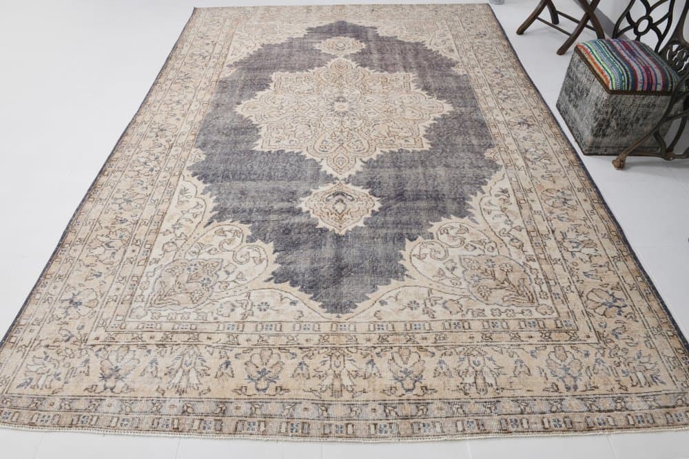 Dywan 331x227 cm, szary, wełna, lata 70. - 217435