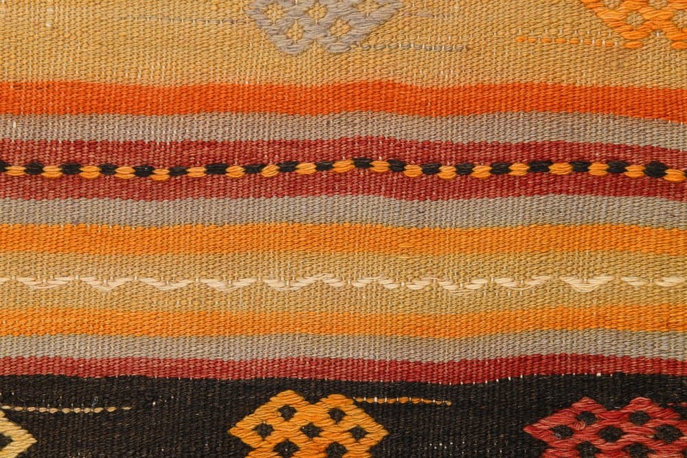 Kilim 171x322 cm, pomarańczowy, czerwony, wełna, Turcja, lata 70. - 217428