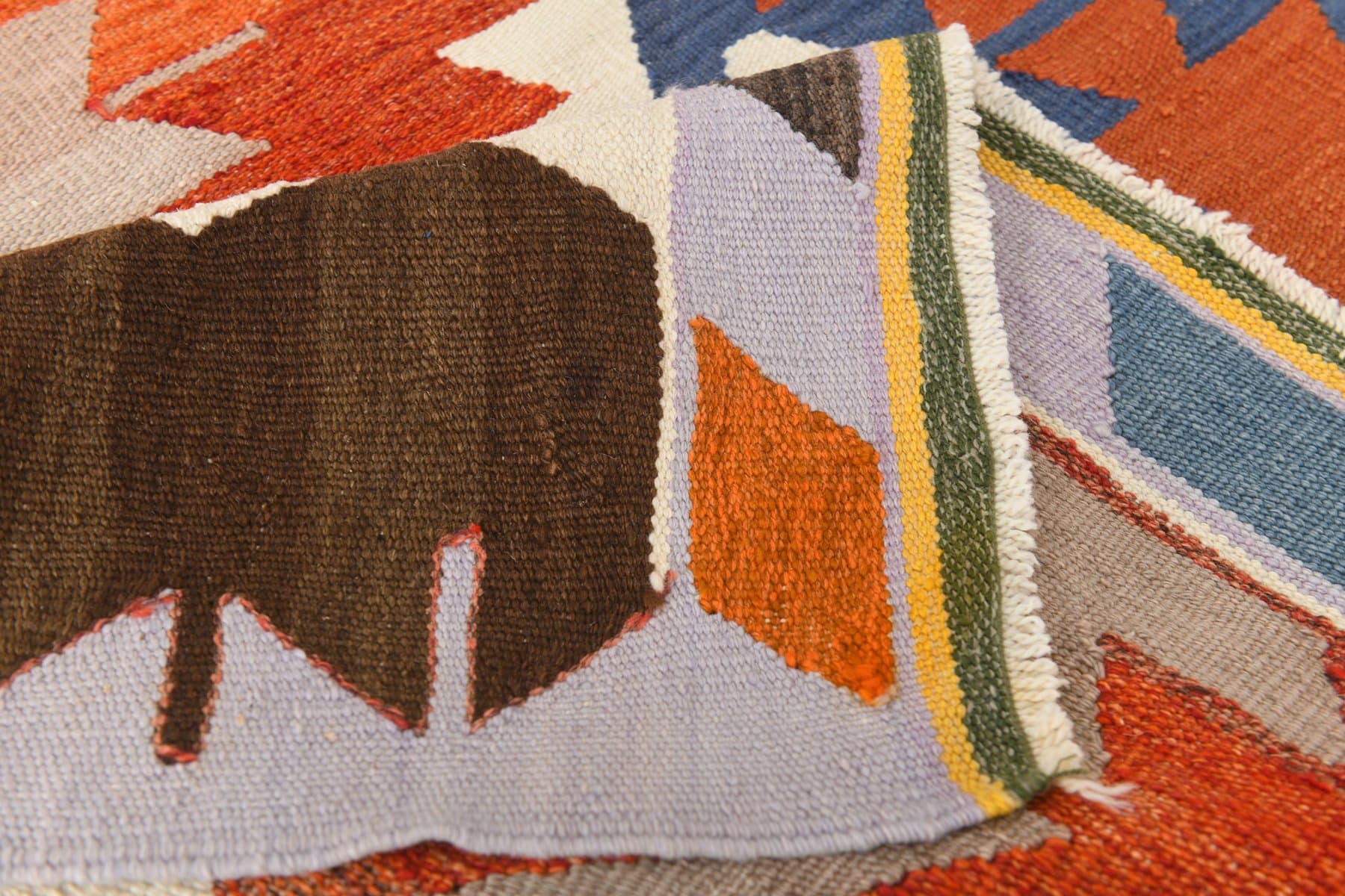 Kilim 368x253 cm, czerwony, zielony, wełna, Turcja, lata 60. - 217357