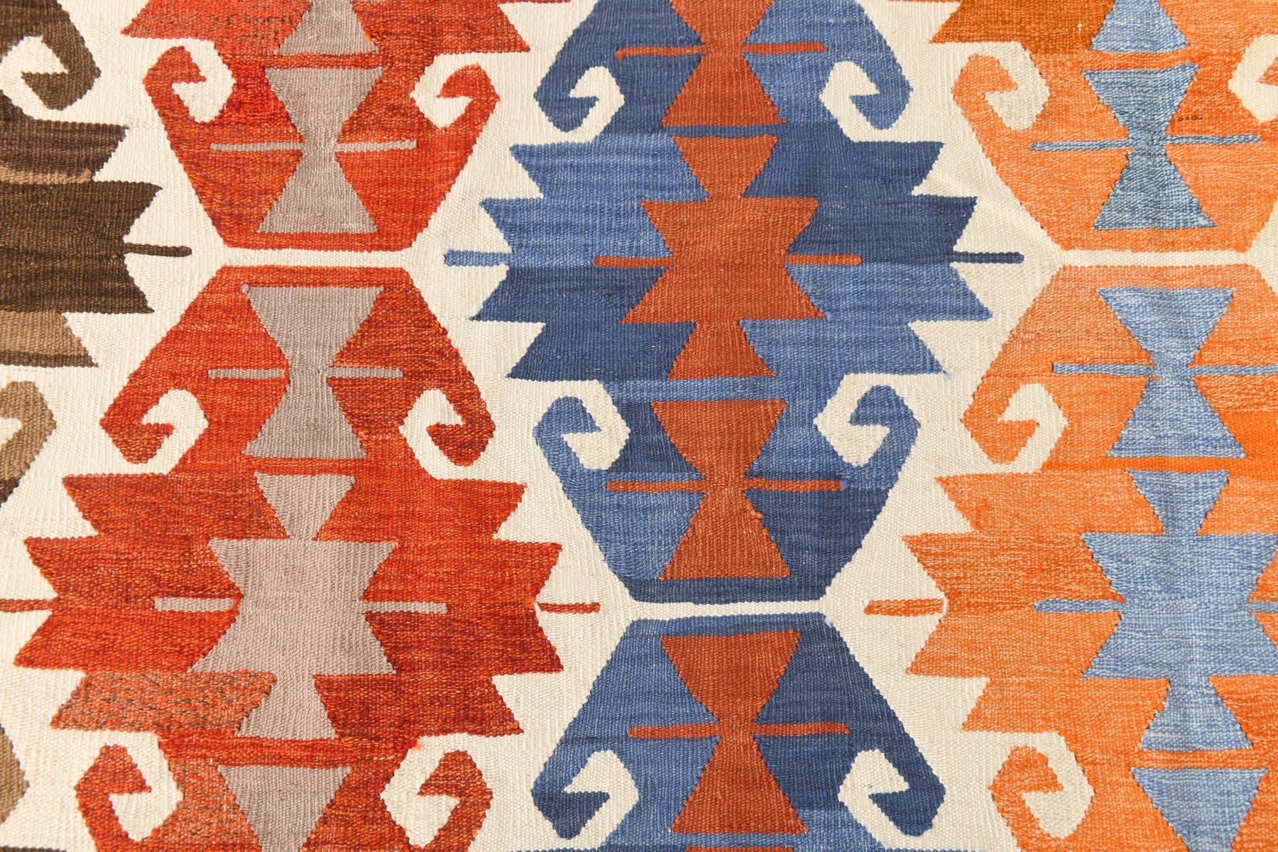 Kilim 368x253 cm, czerwony, zielony, wełna, Turcja, lata 60. - 217364