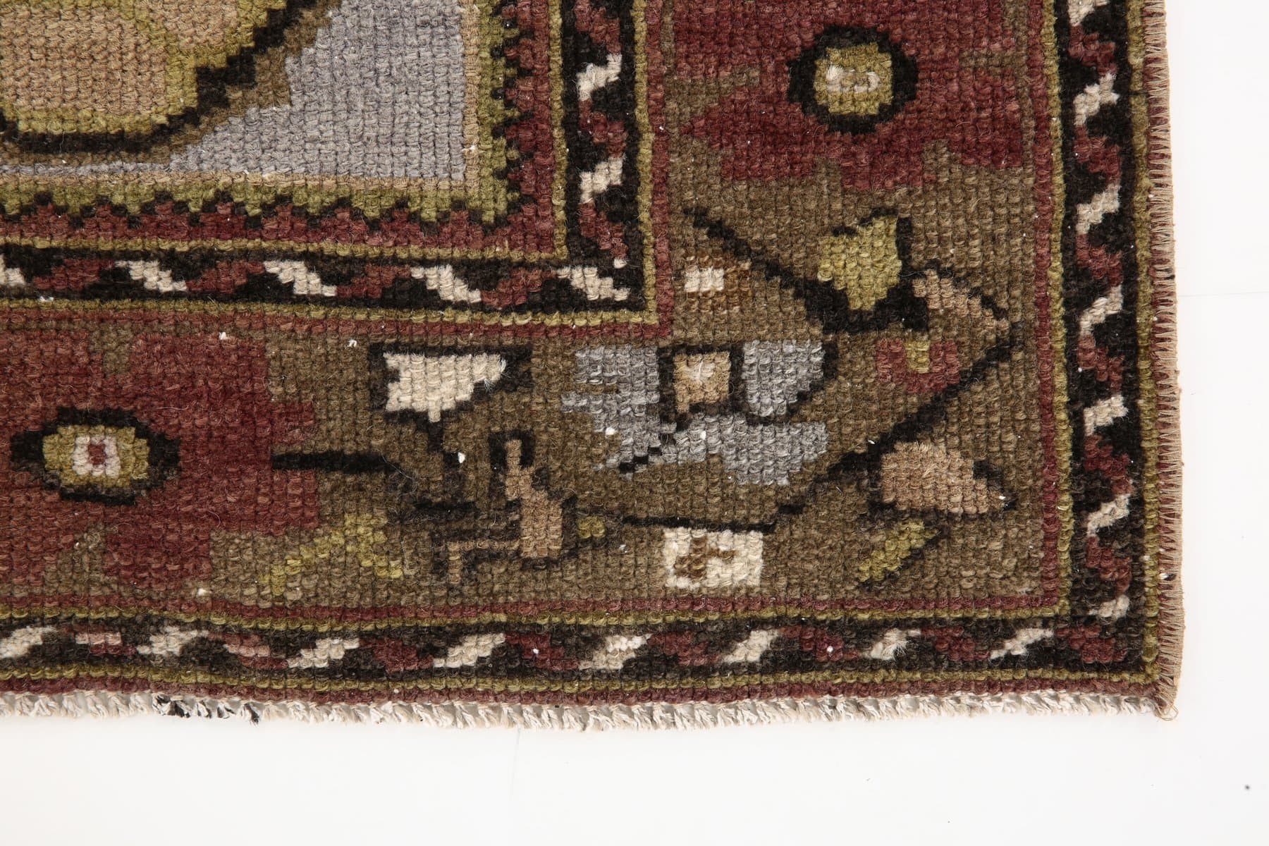 Rug 212x120 cm, brown, wool, Turkey, 1970s. - 217342