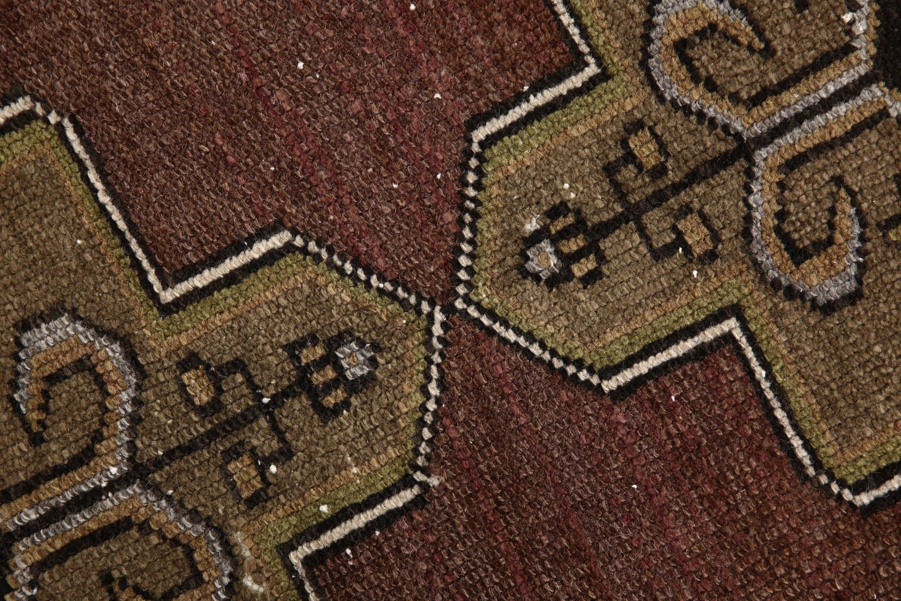 Rug 212x120 cm, brown, wool, Turkey, 1970s. - 217338