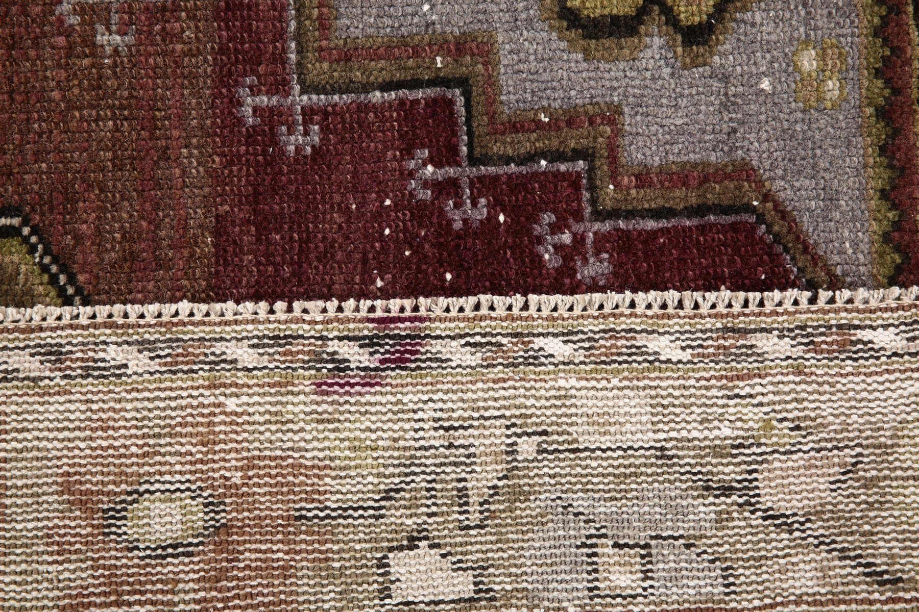 Rug 212x120 cm, brown, wool, Turkey, 1970s. - 217333