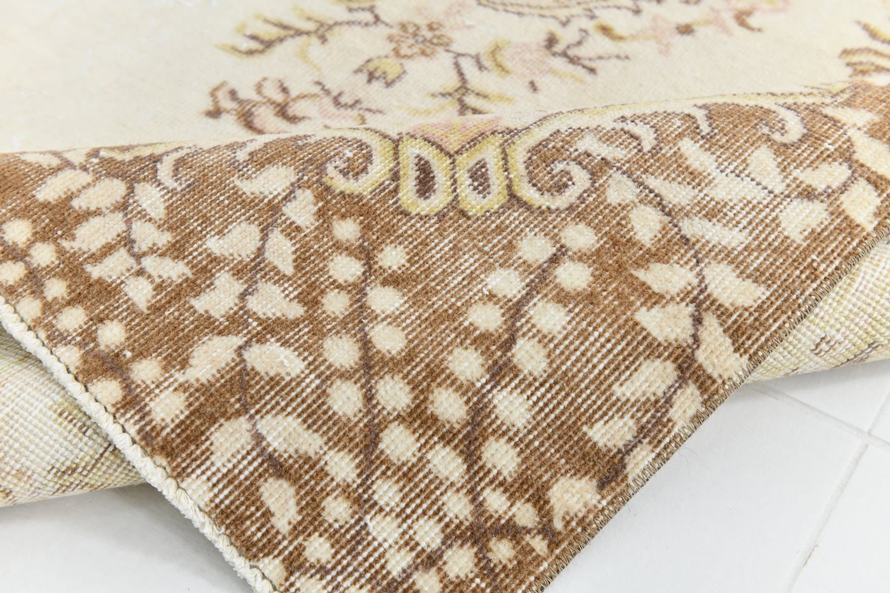 Dywan 154x258 cm, beżowy, wełna, lata 70. - 217295