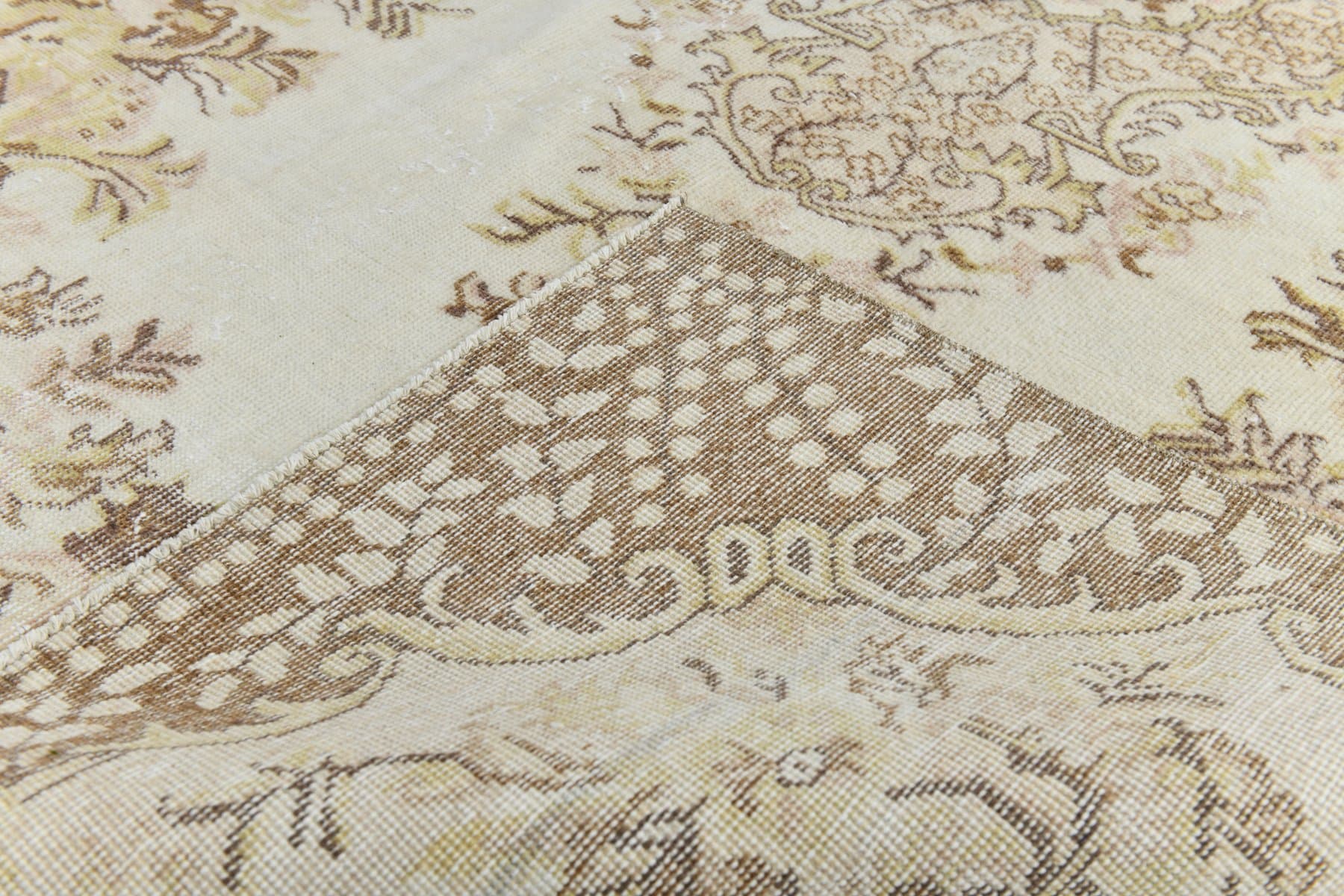 Dywan 154x258 cm, beżowy, wełna, lata 70. - 217294