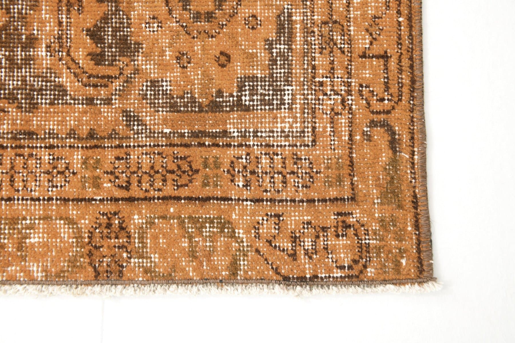 Runner Rug 166x55 cm, Orange, Wool, 1970s - 217261