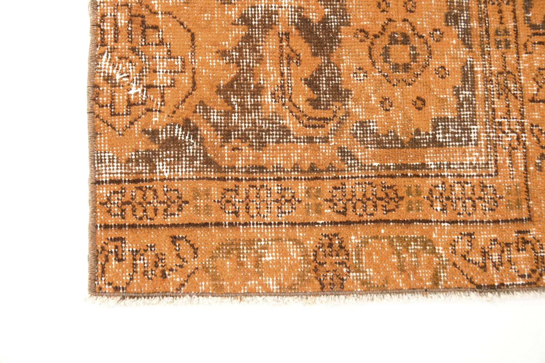 Runner Rug 166x55 cm, Orange, Wool, 1970s - 217260