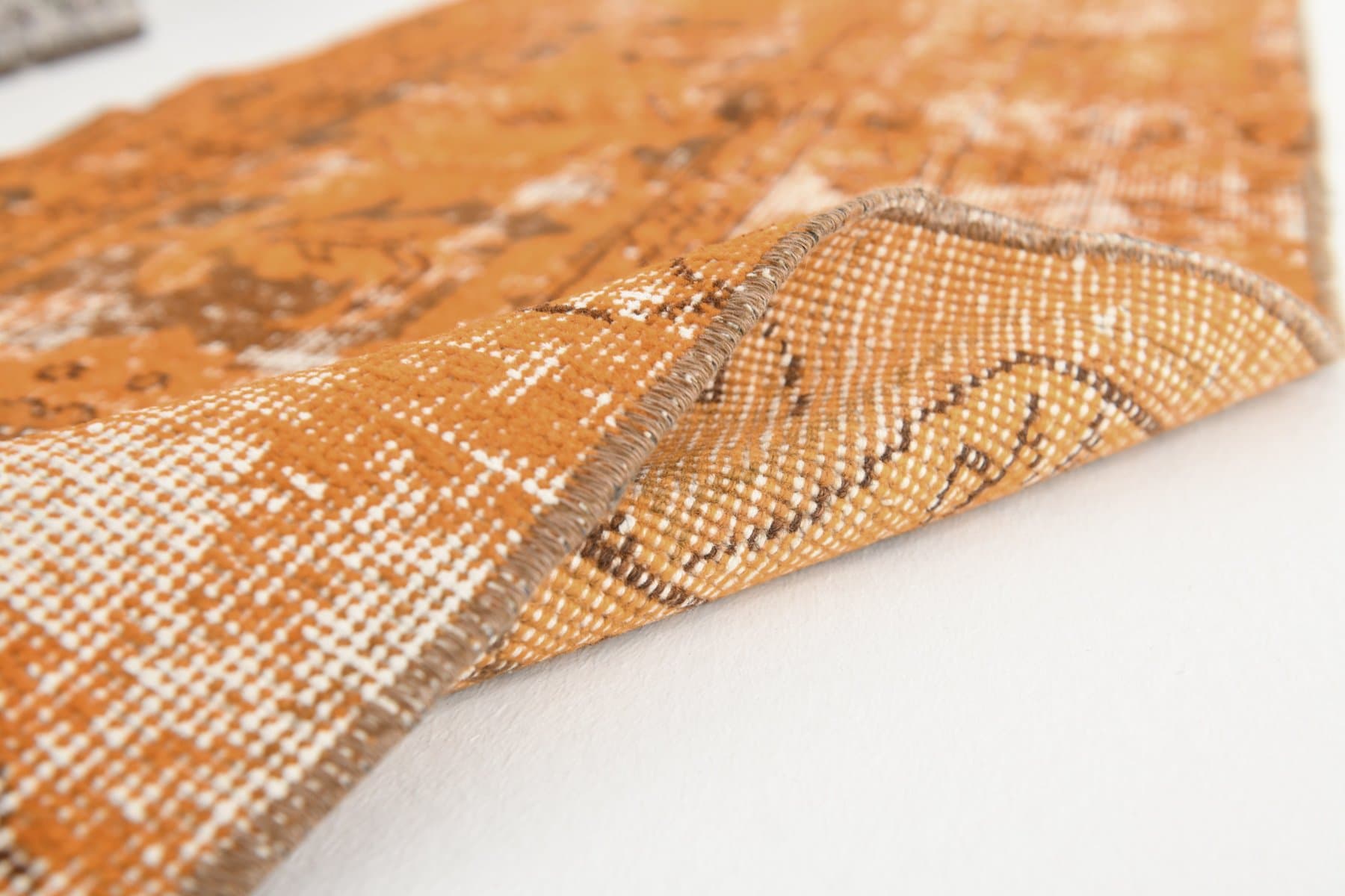 Runner Rug 166x55 cm, Orange, Wool, 1970s - 217263