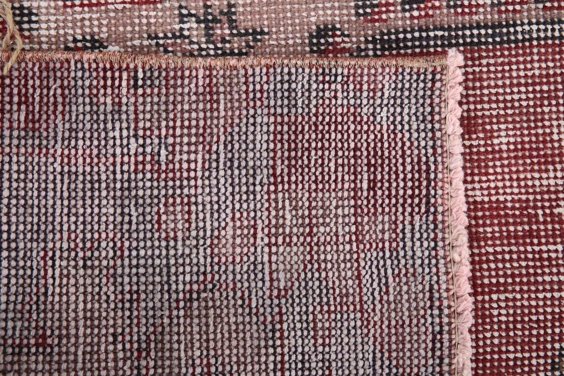 Dywan 216x95 cm, czerwony, beżowy, wełna, lata 70. - 217229