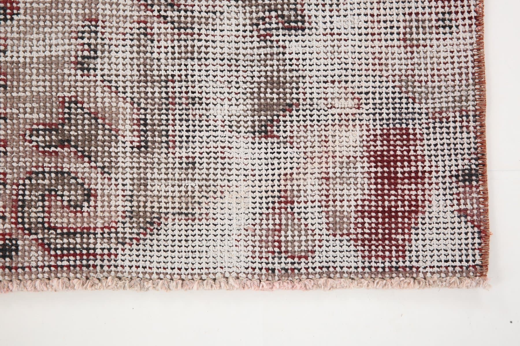 Dywan 216x95 cm, czerwony, beżowy, wełna, lata 70. - 217228