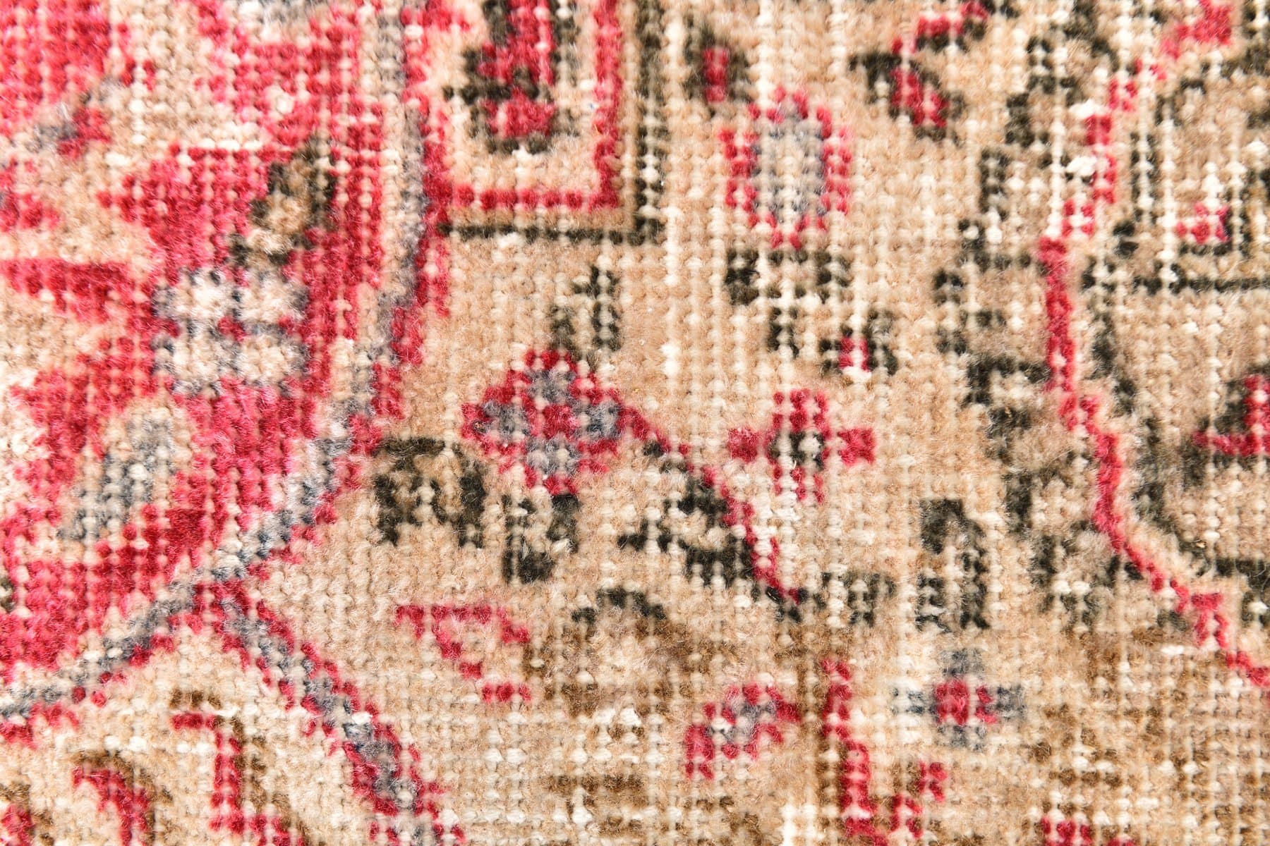 Runner 156x70 cm, Pink, Red, Wool, 1970s - 217215