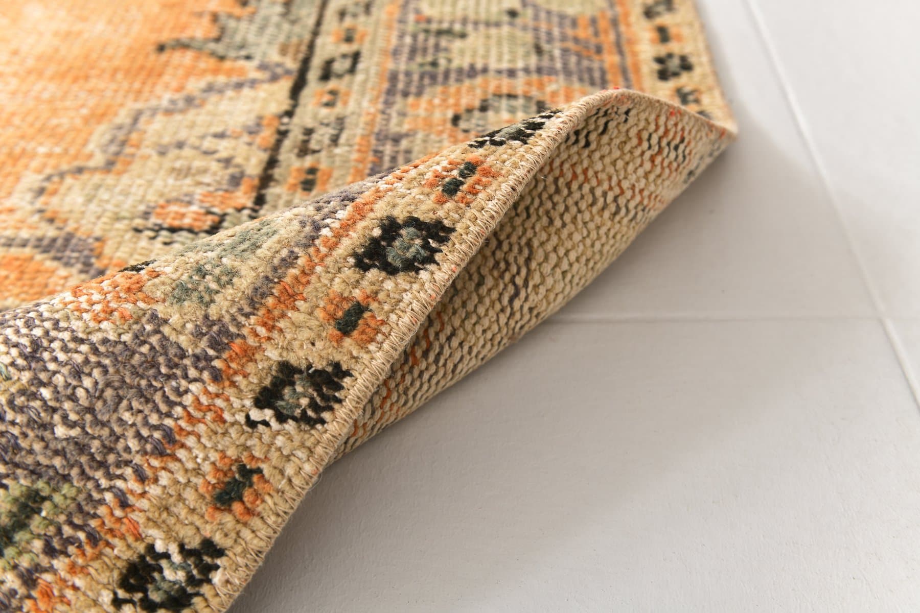 Rug 194x304 cm, orange, wool, 1970s - 217167