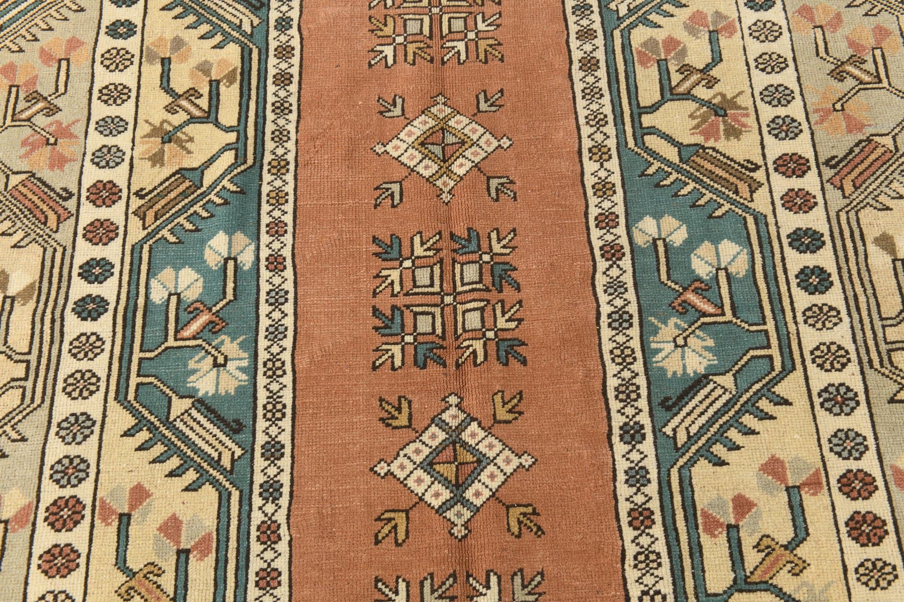 Dywan 146x227 cm, beżowy, wełna, lata 70. - 217154