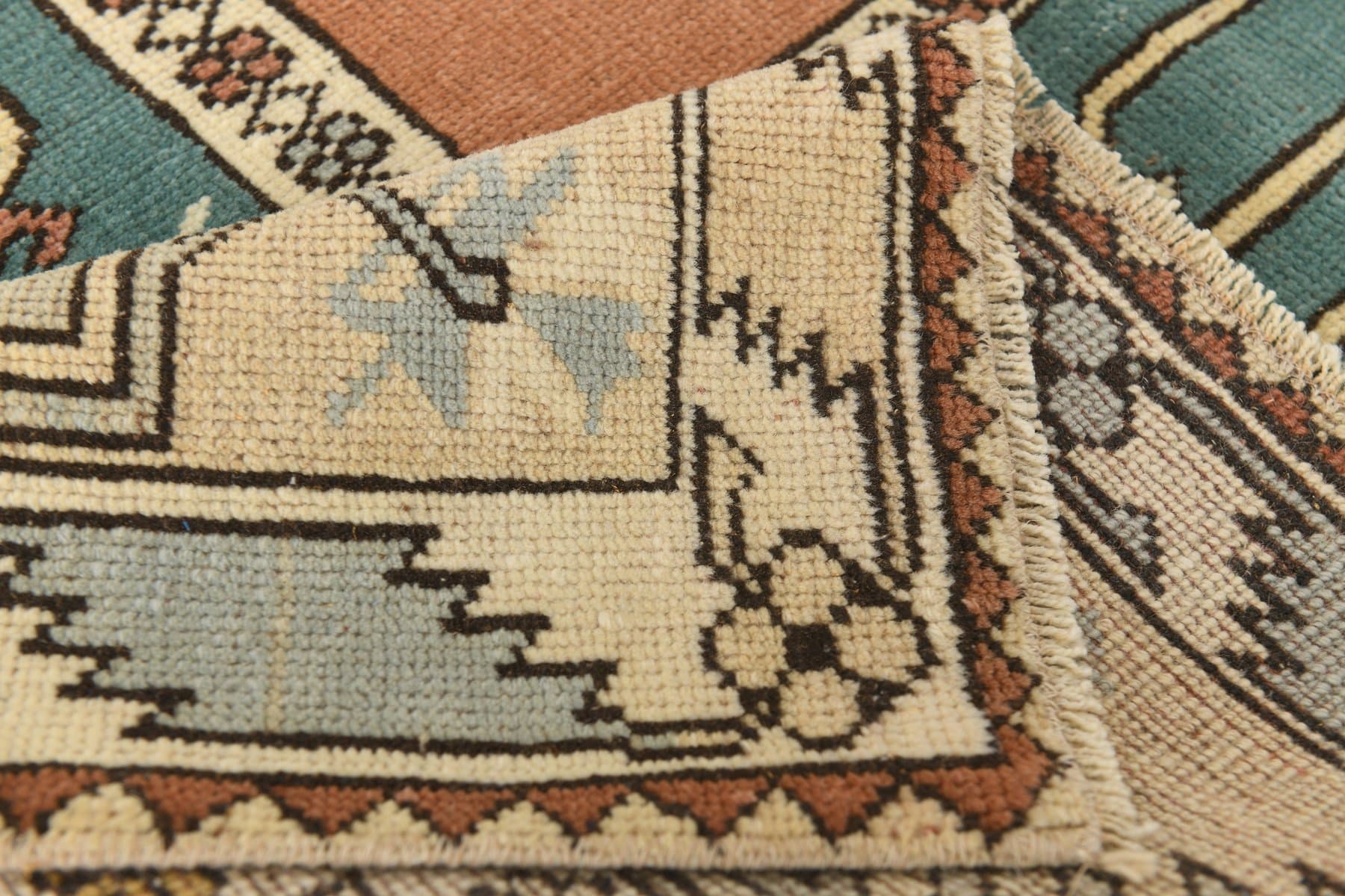 Dywan 146x227 cm, beżowy, wełna, lata 70. - 217157