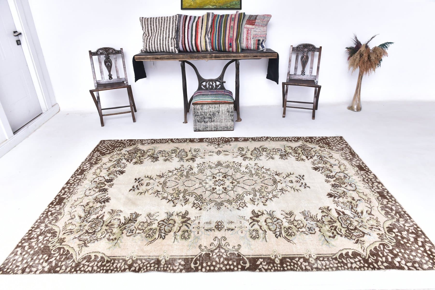 Rug 175x266 cm, ivory, wool, 1970s - 217141