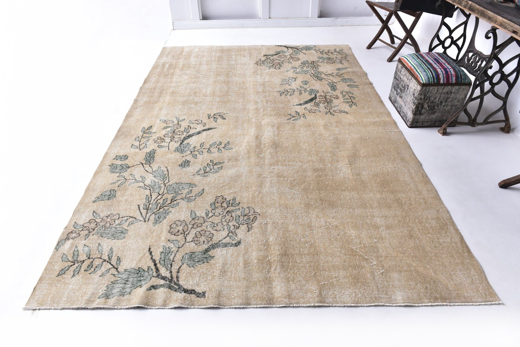 Rug 208x311 cm, beige, wool, Turkey, 1960s. - 217132