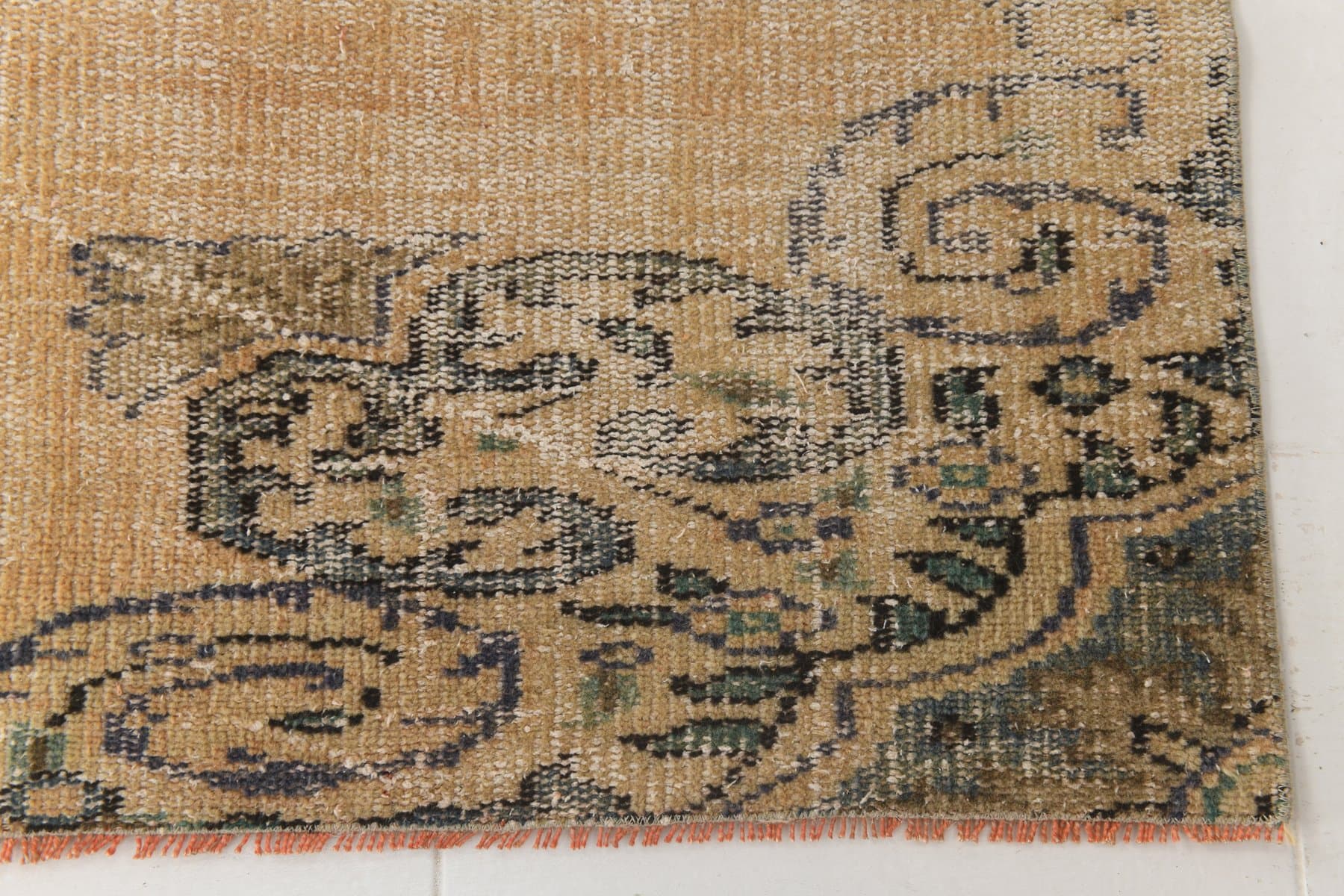 Rug 224x143 cm, beige, wool, 1970s - 217128