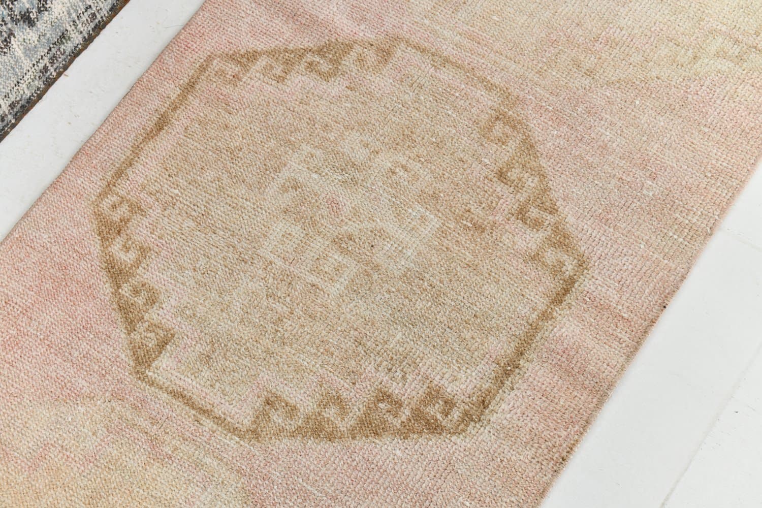 Chodnik 327x70 cm, różowy, wełna, lata 70. - 217093