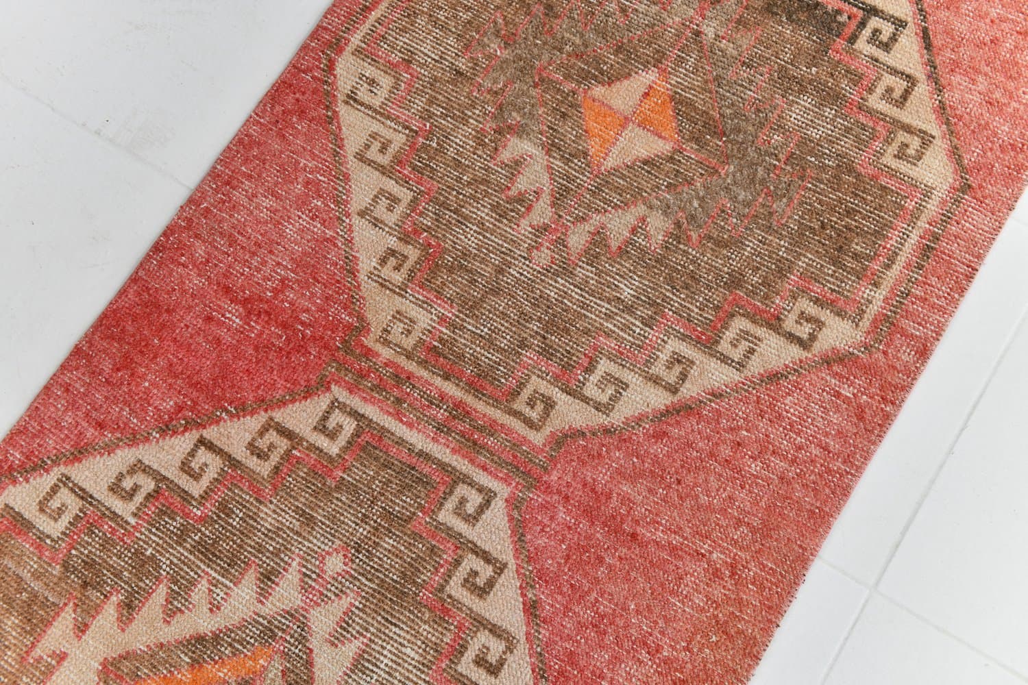 Chodnik 75x357 cm, czerwony, wełna, lata 70. - 217080