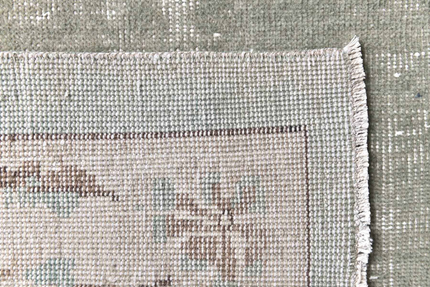 Rug 298x203 cm, Green, Beige, Wool, 1970s - 217046