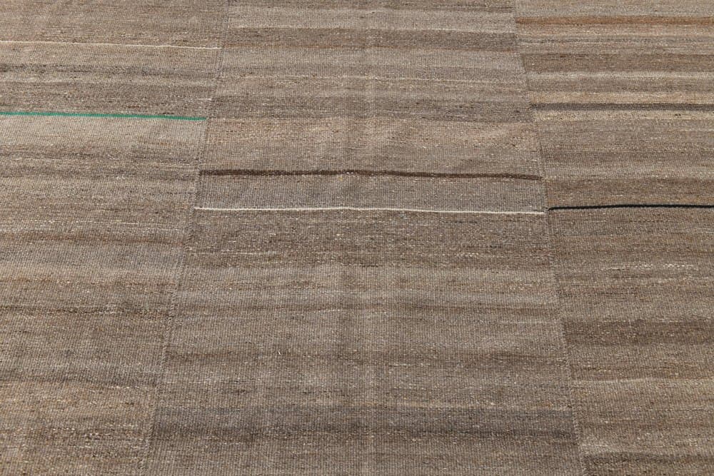 Kilim 226x291 cm, brązowy, wełna, Turcja, lata 80. - 216938