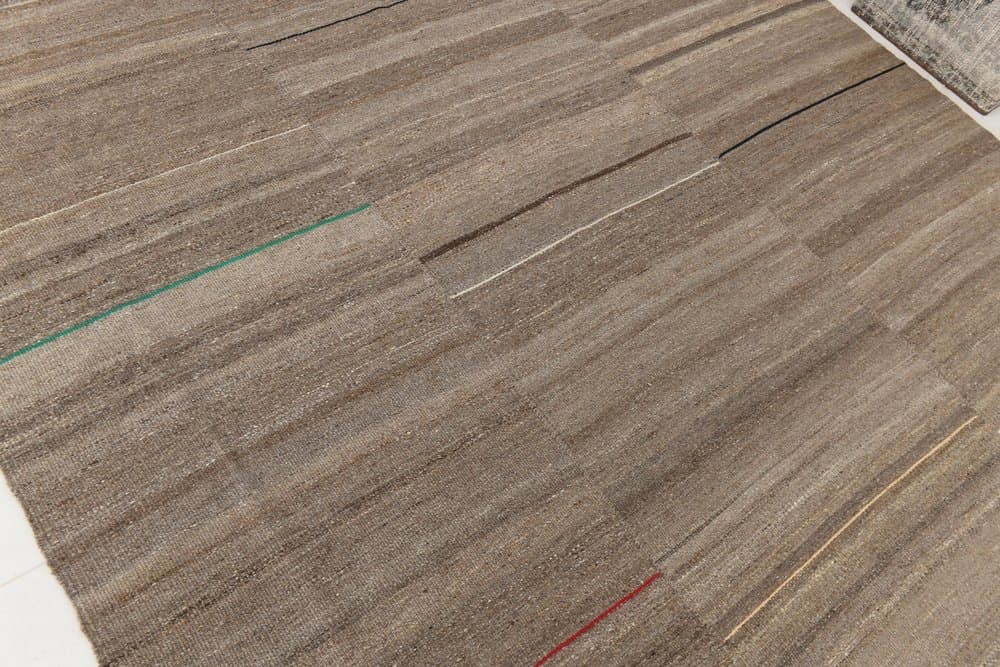 Kilim 226x291 cm, brązowy, wełna, Turcja, lata 80. - 216936