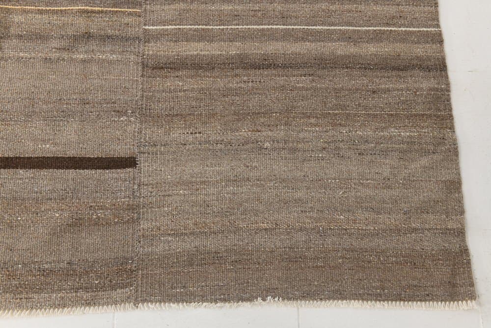 Kilim 226x291 cm, brązowy, wełna, Turcja, lata 80. - 216942