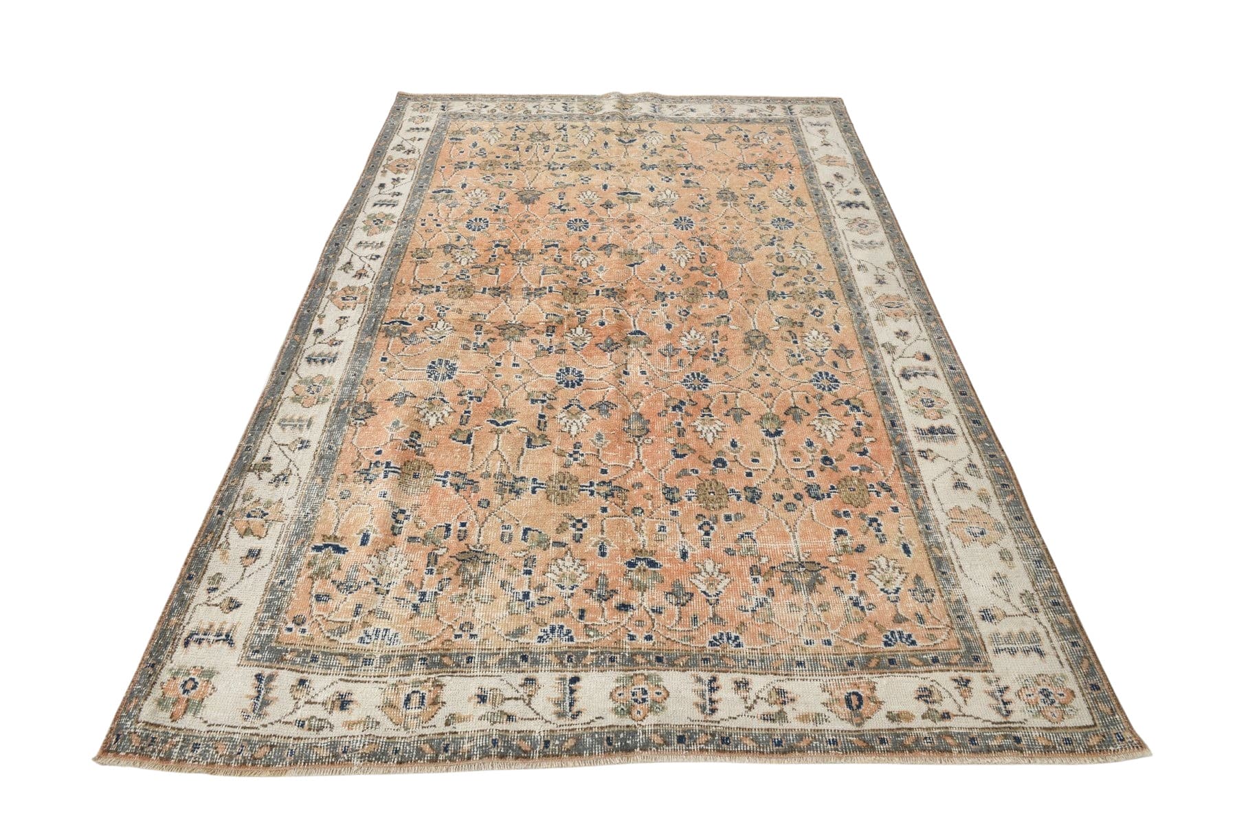 Dywan 231x157 cm, beżowy, wełna, Turcja, lata 70.