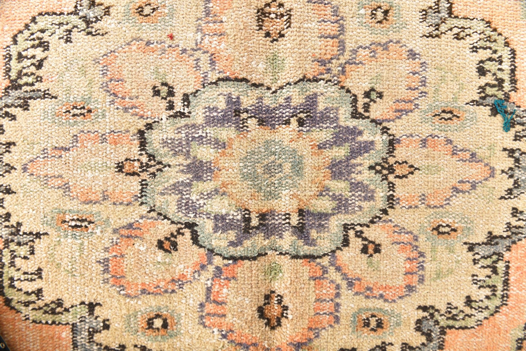 Dywan 183x305 cm, pomarańczowy, beżowy, wełna, Turcja, lata 70. - 216890