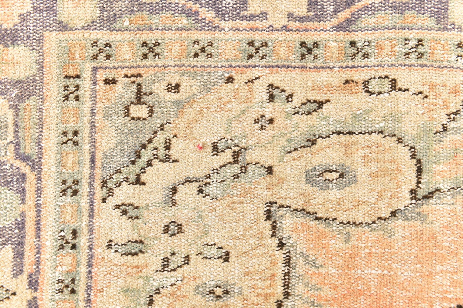 Dywan 183x305 cm, pomarańczowy, beżowy, wełna, Turcja, lata 70. - 216891