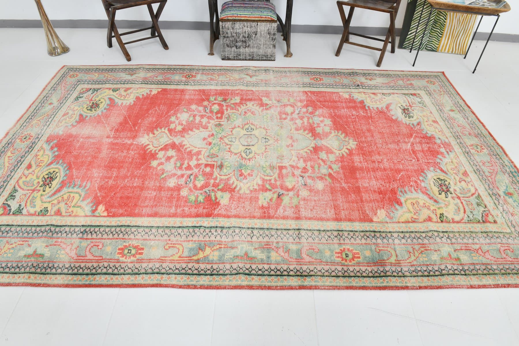 Rug 320x201 cm, red, wool, 1970s - 216851