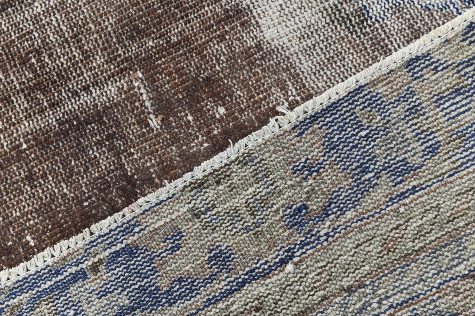 Rug 320x218 cm, Silver, Navy Blue, Wool, 1970s - 216845