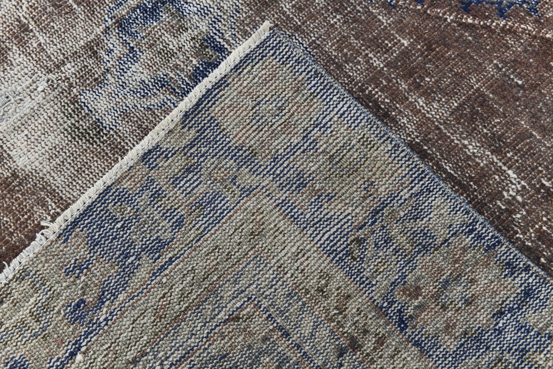 Rug 320x218 cm, Silver, Navy Blue, Wool, 1970s - 216836