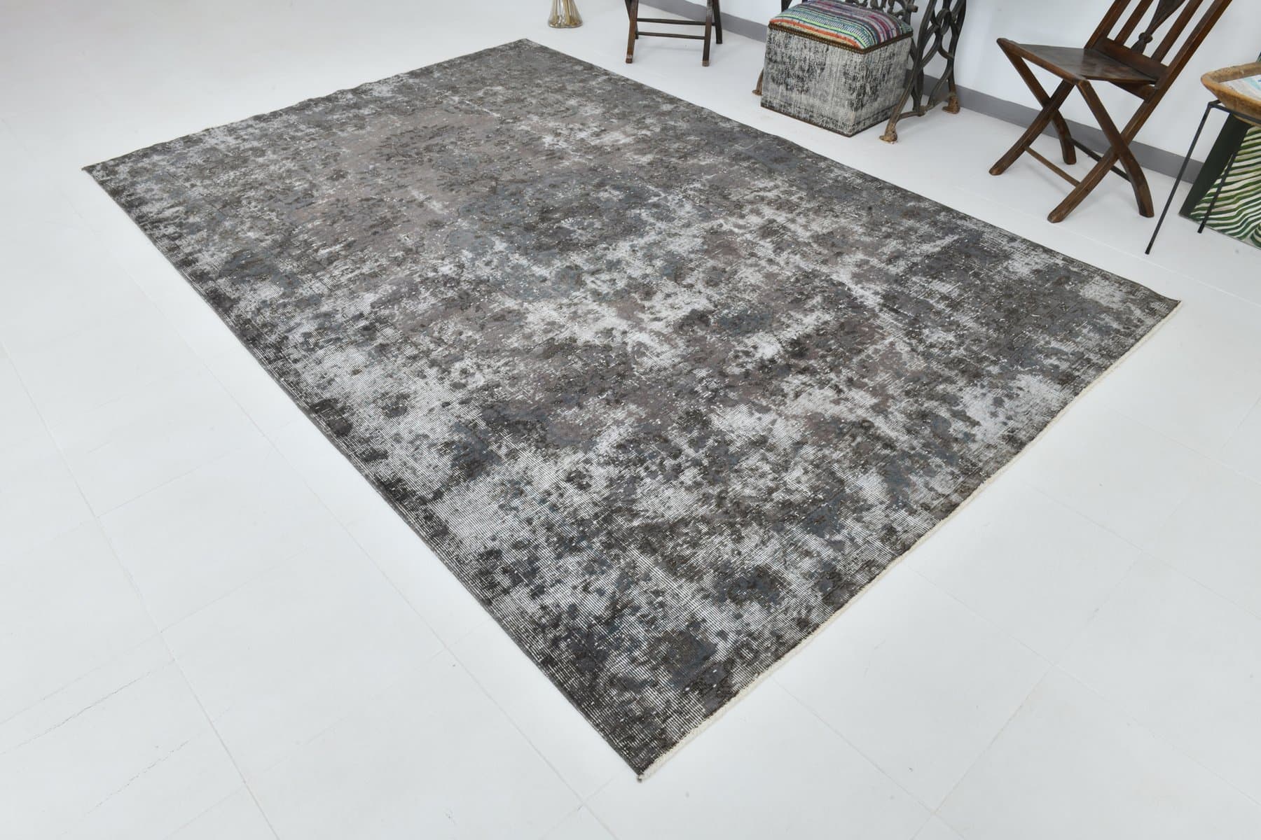 Rug 215x325 cm, Grey, Wool, 1960s - 216826
