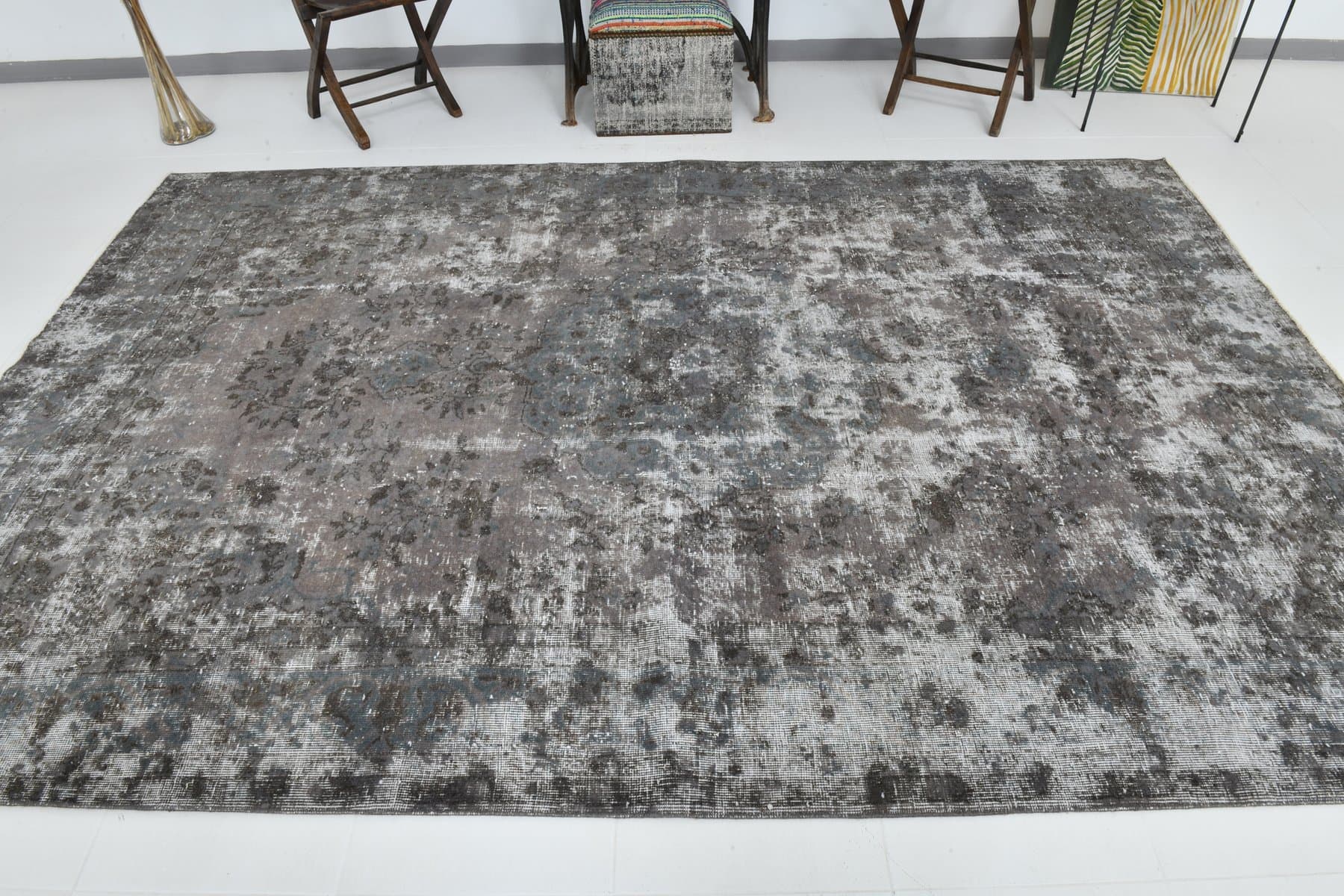 Rug 215x325 cm, Grey, Wool, 1960s - 216827