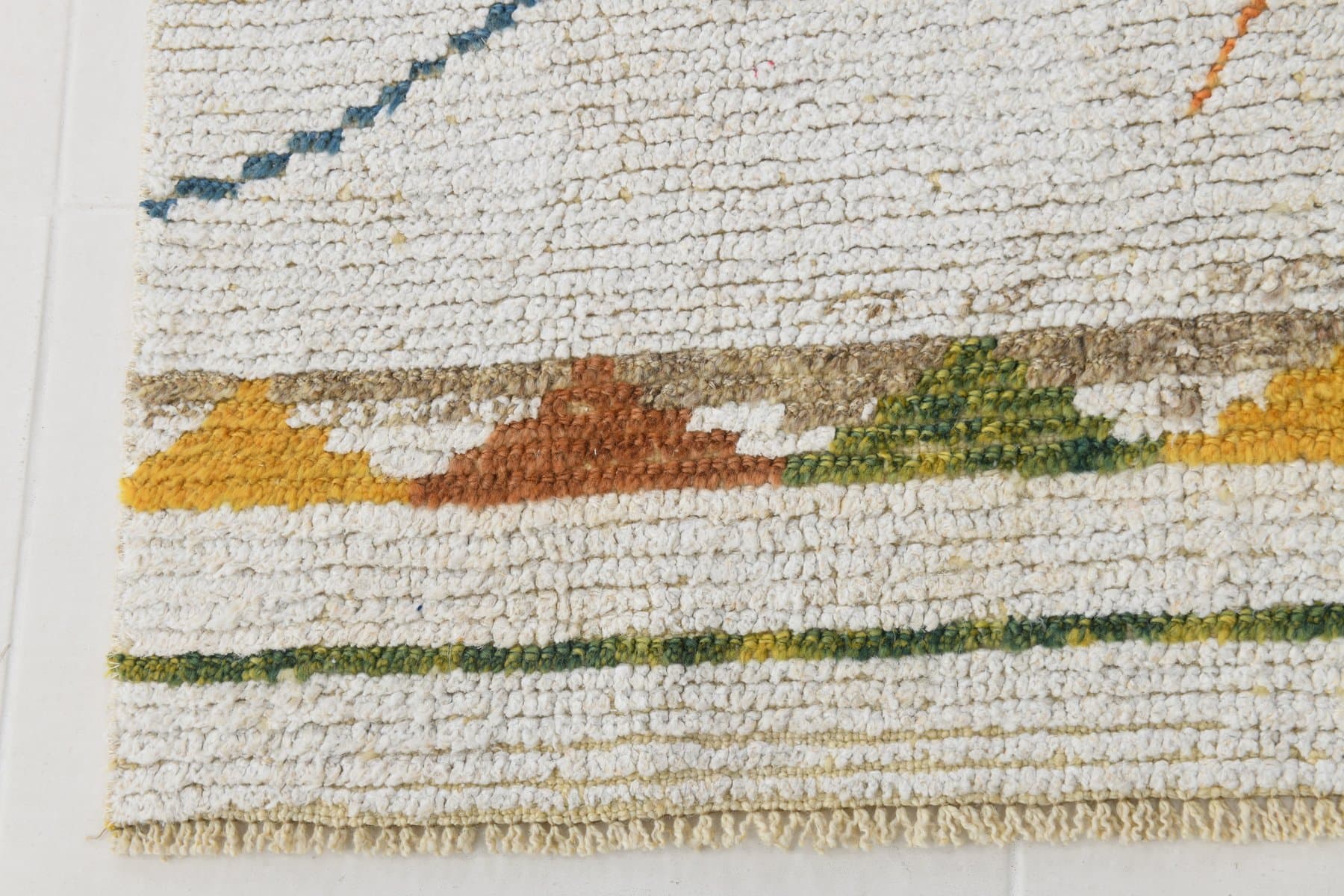 Chodnik 72x260 cm, biały, konopie, lata 80. - 216732