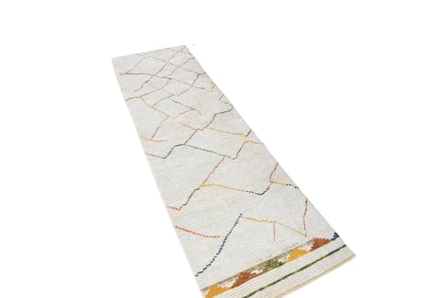 Chodnik 72x260 cm, biały, konopie, lata 80. - WYMIARY