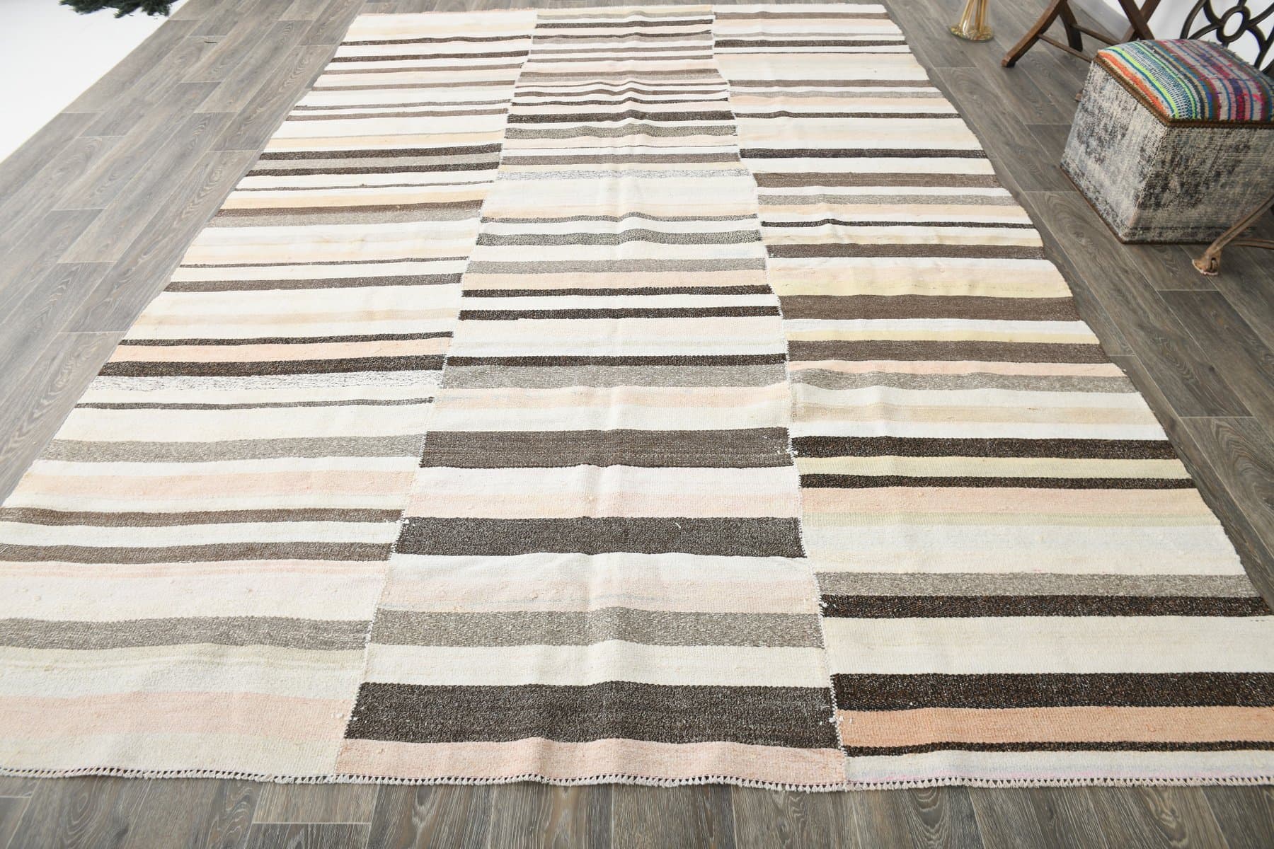 Rug 228x353 cm, beige, hemp, 1970s - 216713