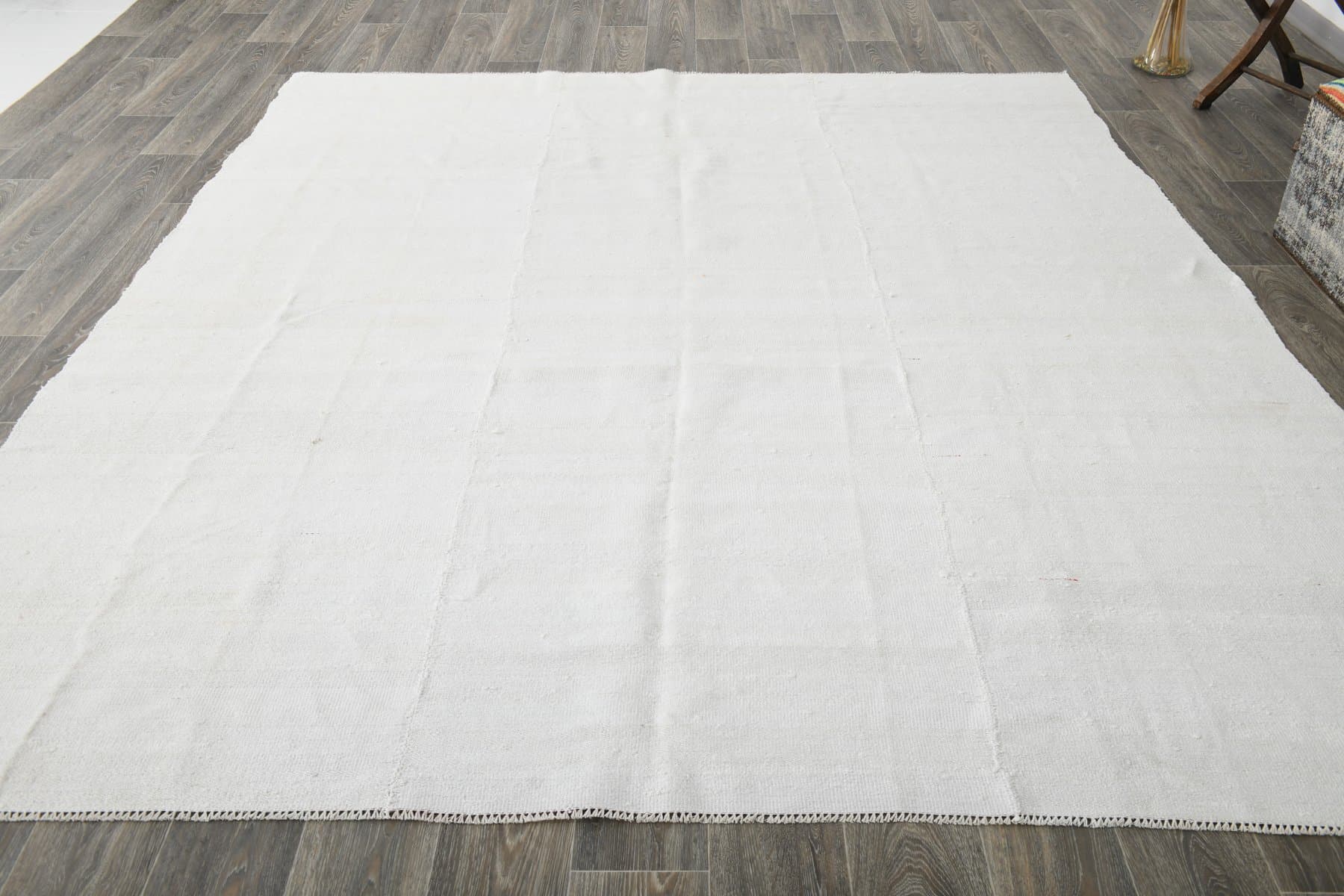 Kilim 278x240 cm, beżowy, konopie, lata 70. - 215979