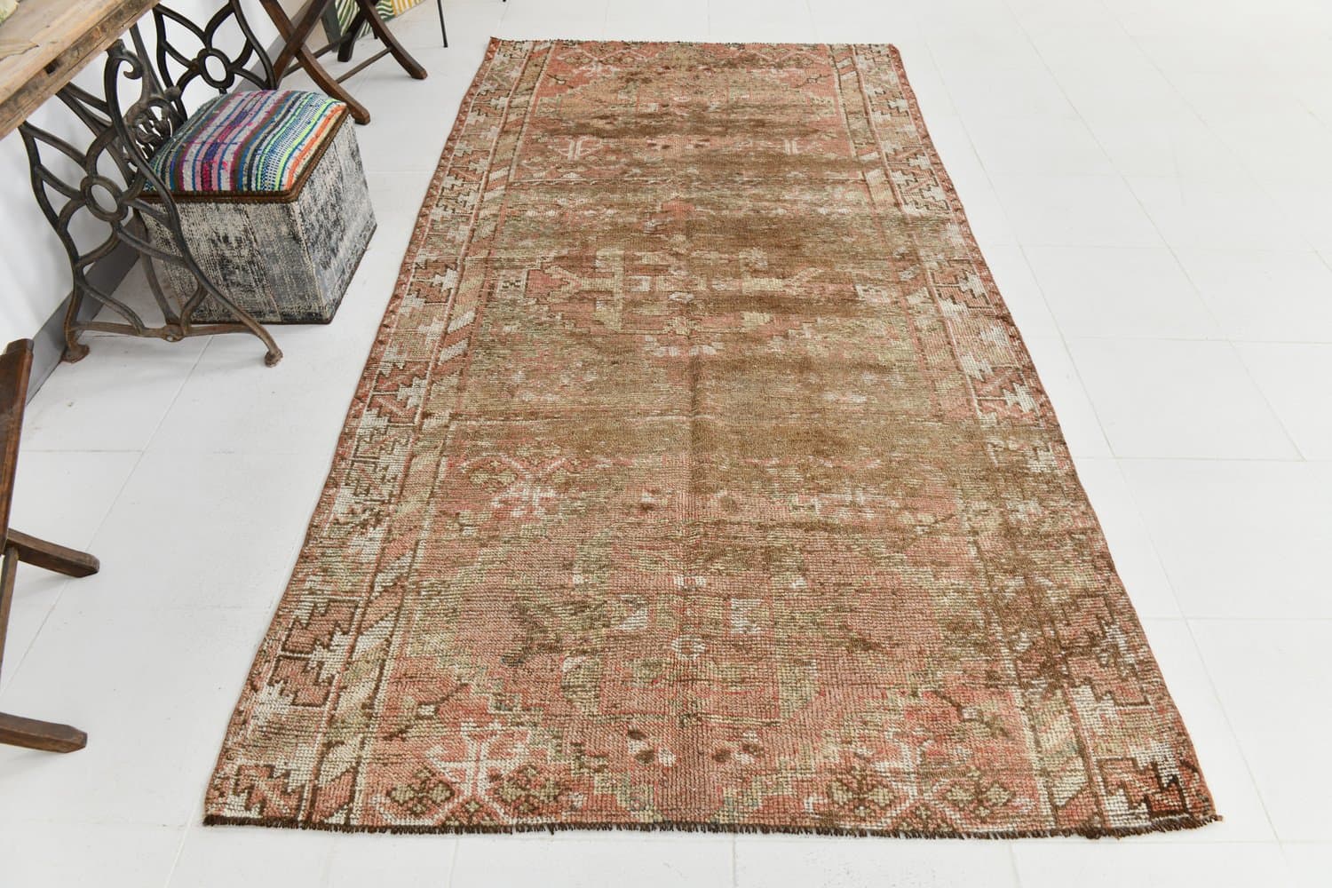 Rug 152x298 cm, brown, wool, 1960s - 215954