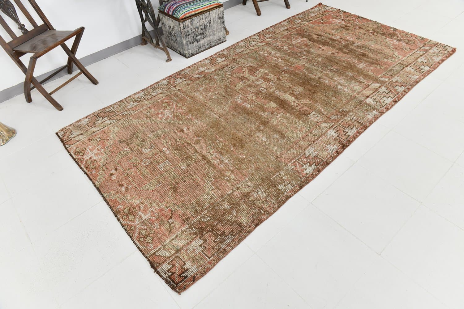 Rug 152x298 cm, brown, wool, 1960s - 215951