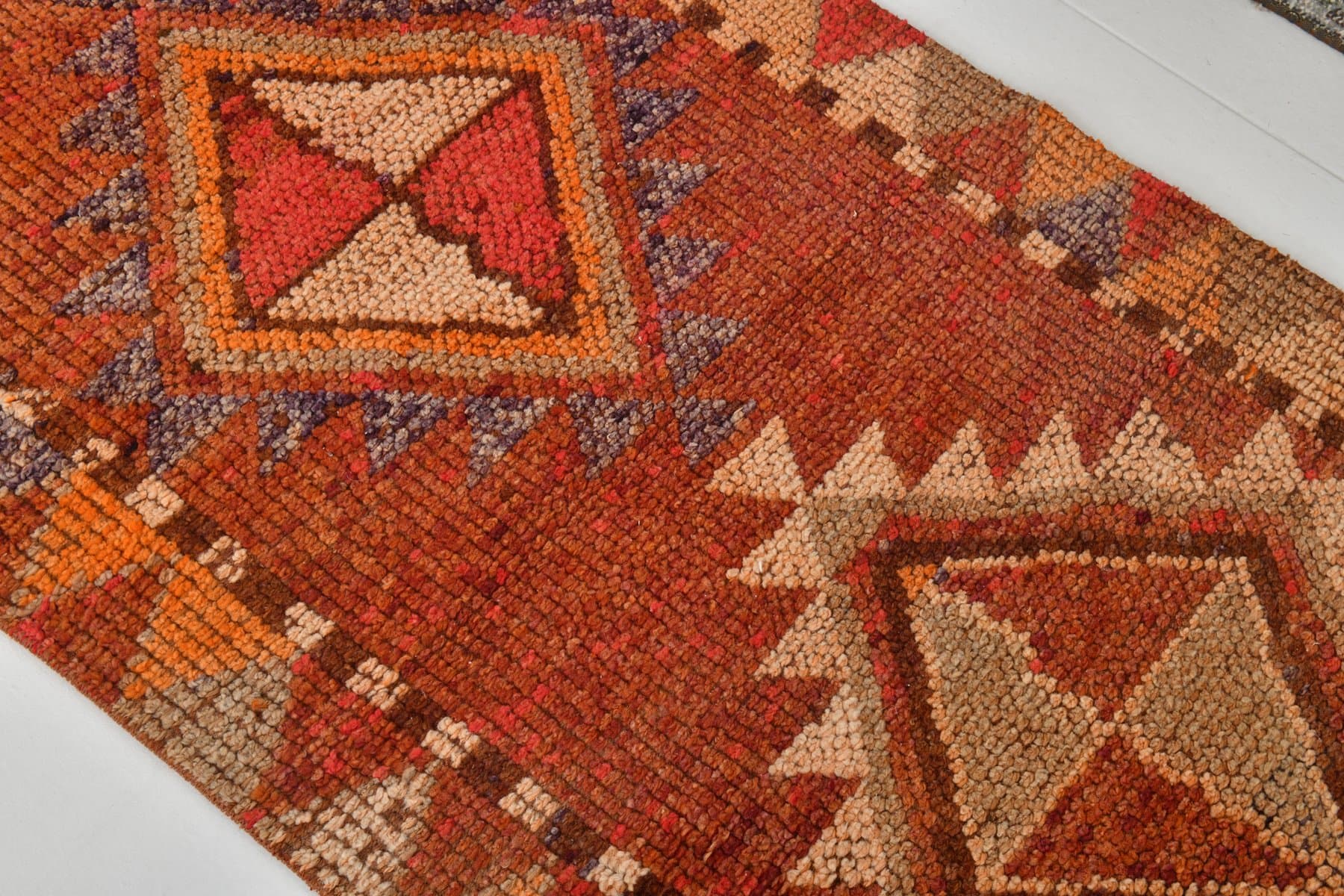 Runner 379x78 cm, red, wool, 1970s - 215932