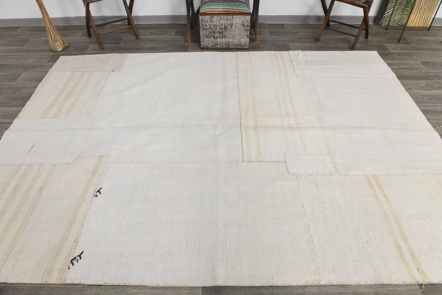 Kilim 222x307 cm, beige, hemp, 1970s - 215874