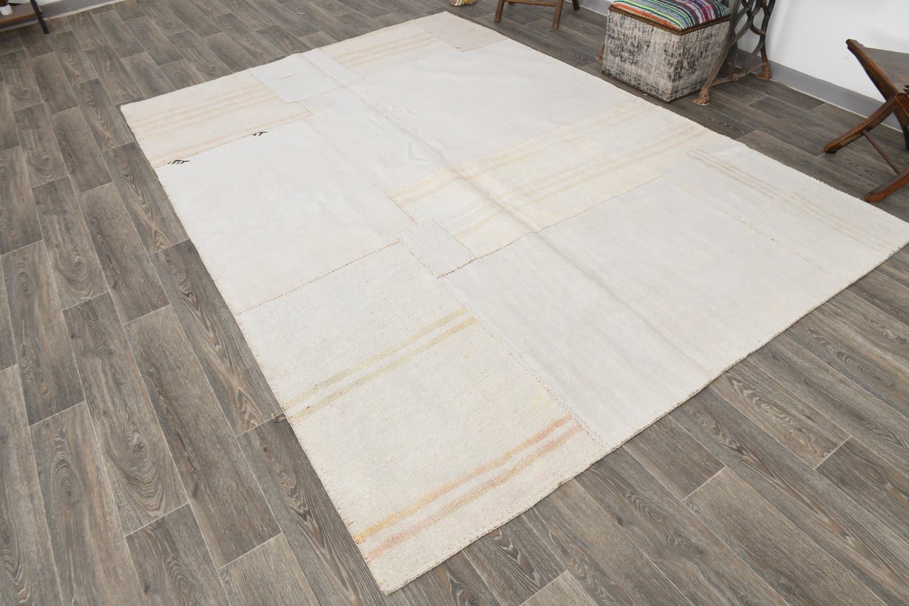 Kilim 222x307 cm, beige, hemp, 1970s - 215873