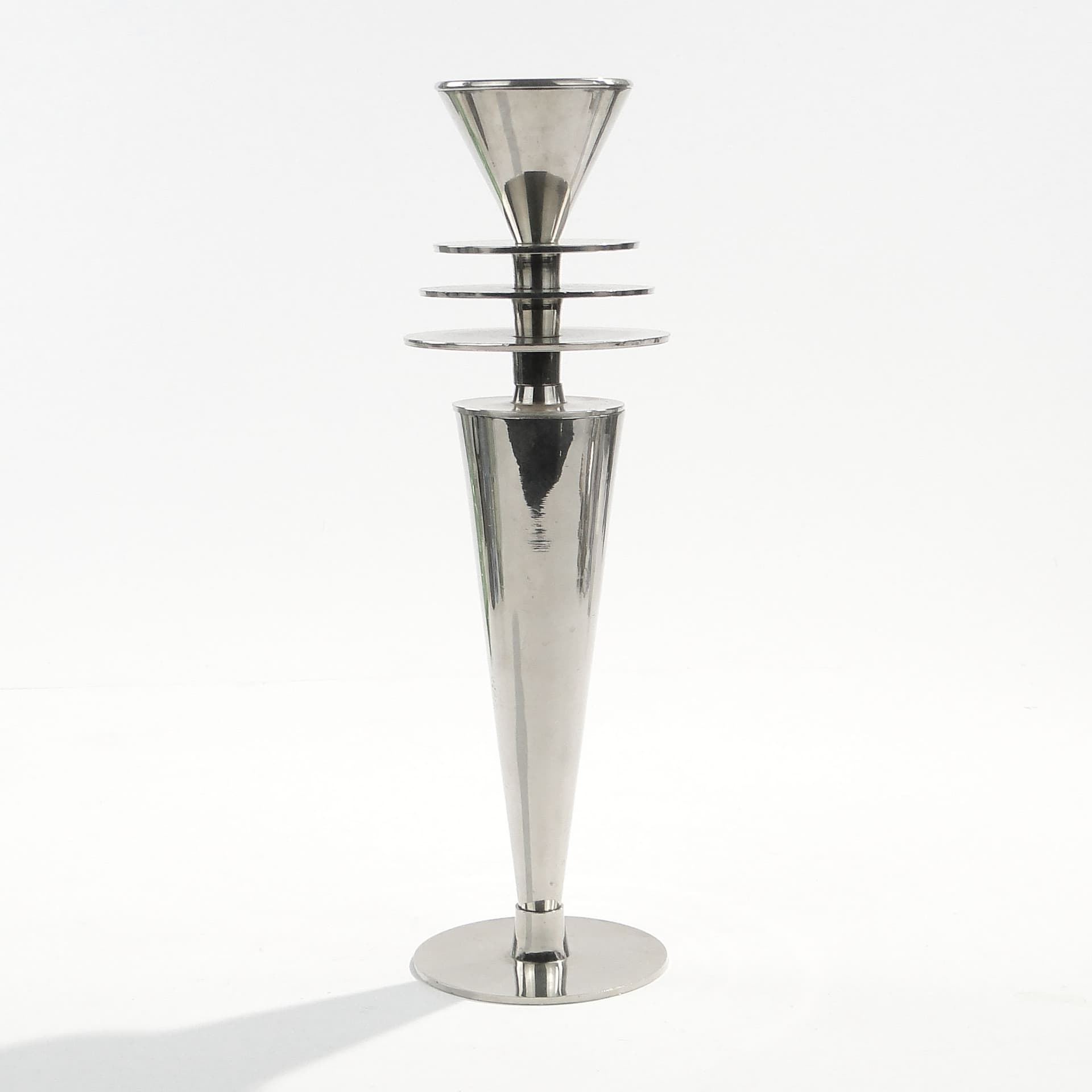 Świecznik Art Deco, mosiądz srebrny, Christofle, Francja, lata 20. - 1589