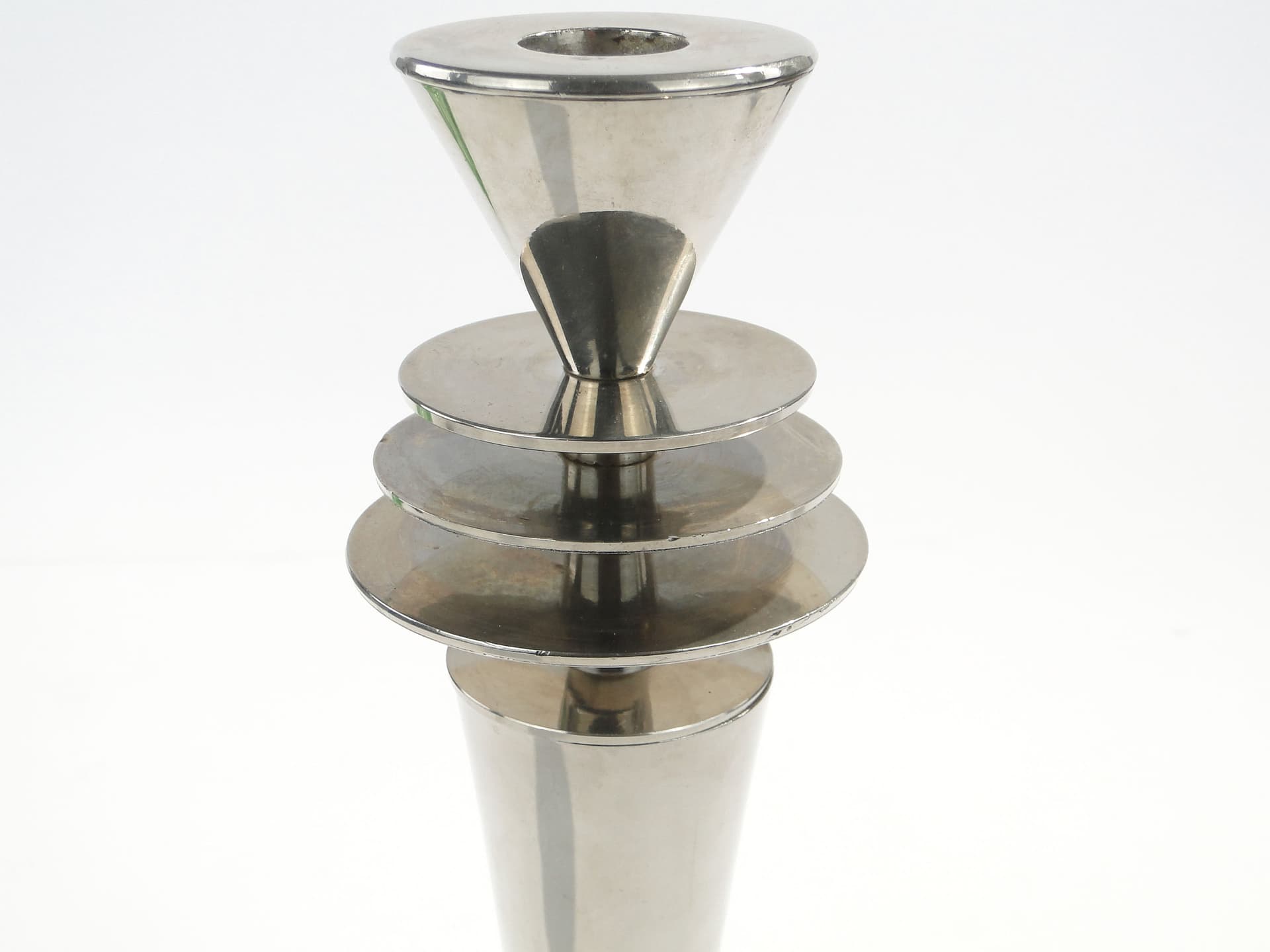 Świecznik Art Deco, mosiądz srebrny, Christofle, Francja, lata 20. - 1595