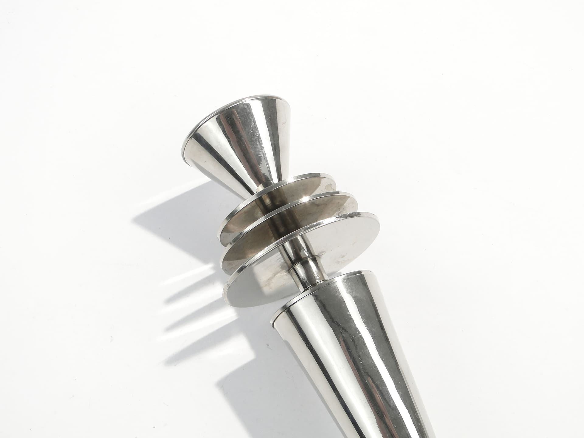 Świecznik Art Deco, mosiądz srebrny, Christofle, Francja, lata 20. - 1594