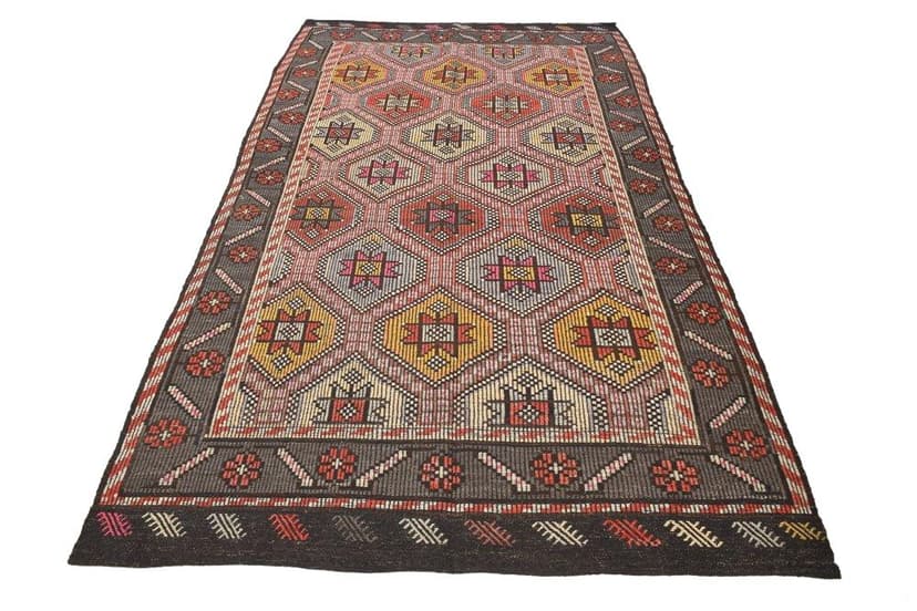 Kilim 166x278 cm, brown, wool, 1970s