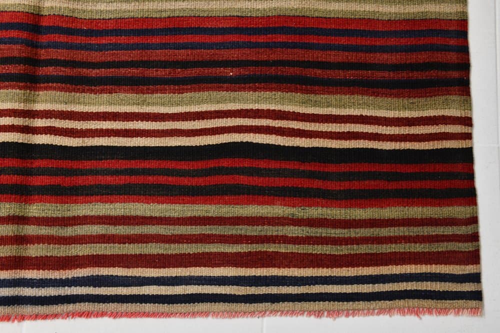 Kilim 228x156 cm, Red, Green, Wool, 1970s - 215841