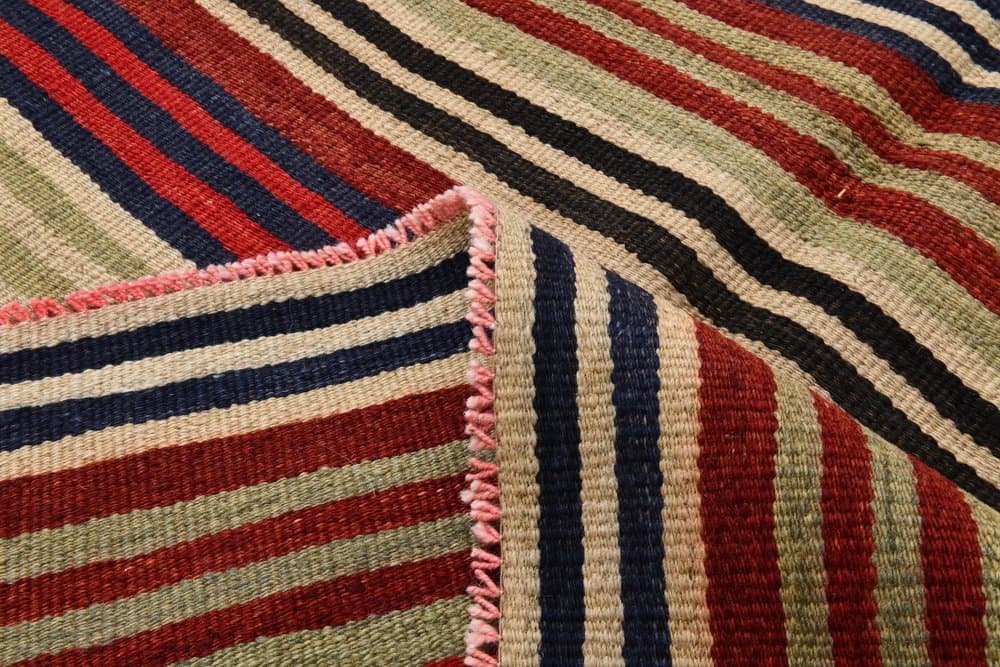 Kilim 228x156 cm, Red, Green, Wool, 1970s - 215842